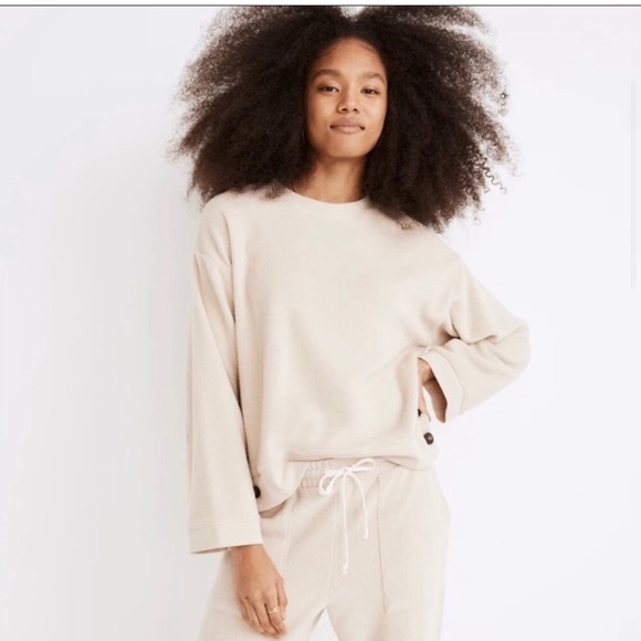 Madewell Tops - MADEWELL Seagrass Brushed Side SWEATSHIRT S
